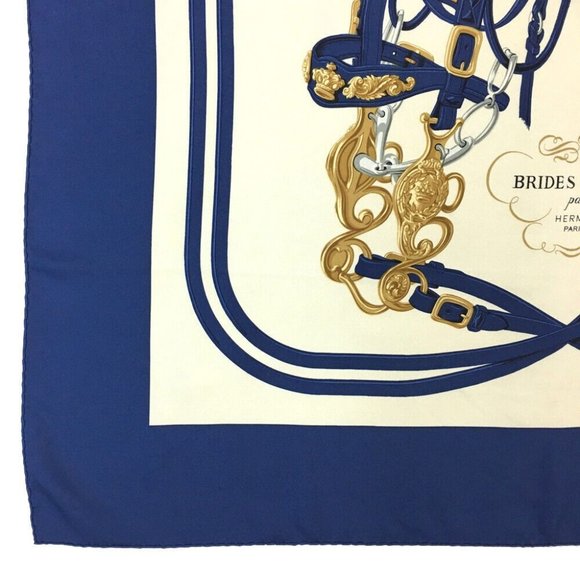 724211L Hermes Scarf Brides de Gala Carre 90 Multicolor Silk 100% - Picture 4 of 9